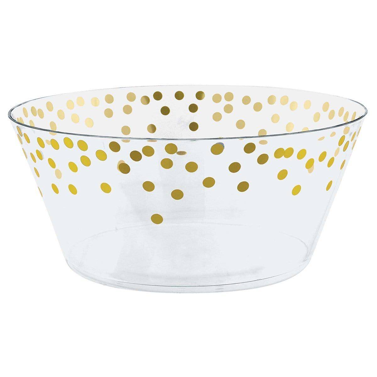 Buy Plasticware Bowl 116 oz. - Gold Dots sold at Party Expert
