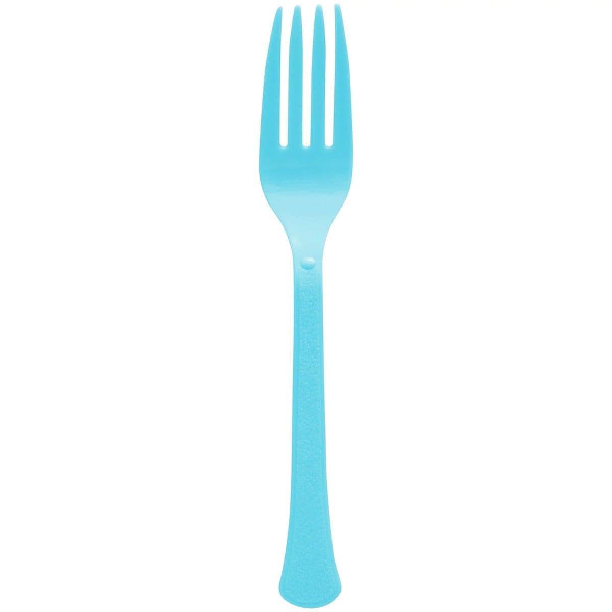 Buy Plasticware Caribbean Blue Plastic Forks, 20 Count sold at Party Expert