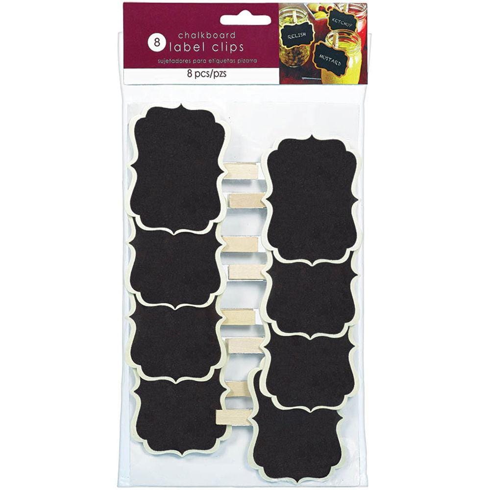 Chalkboard Label Clip 8/pkg Party Expert