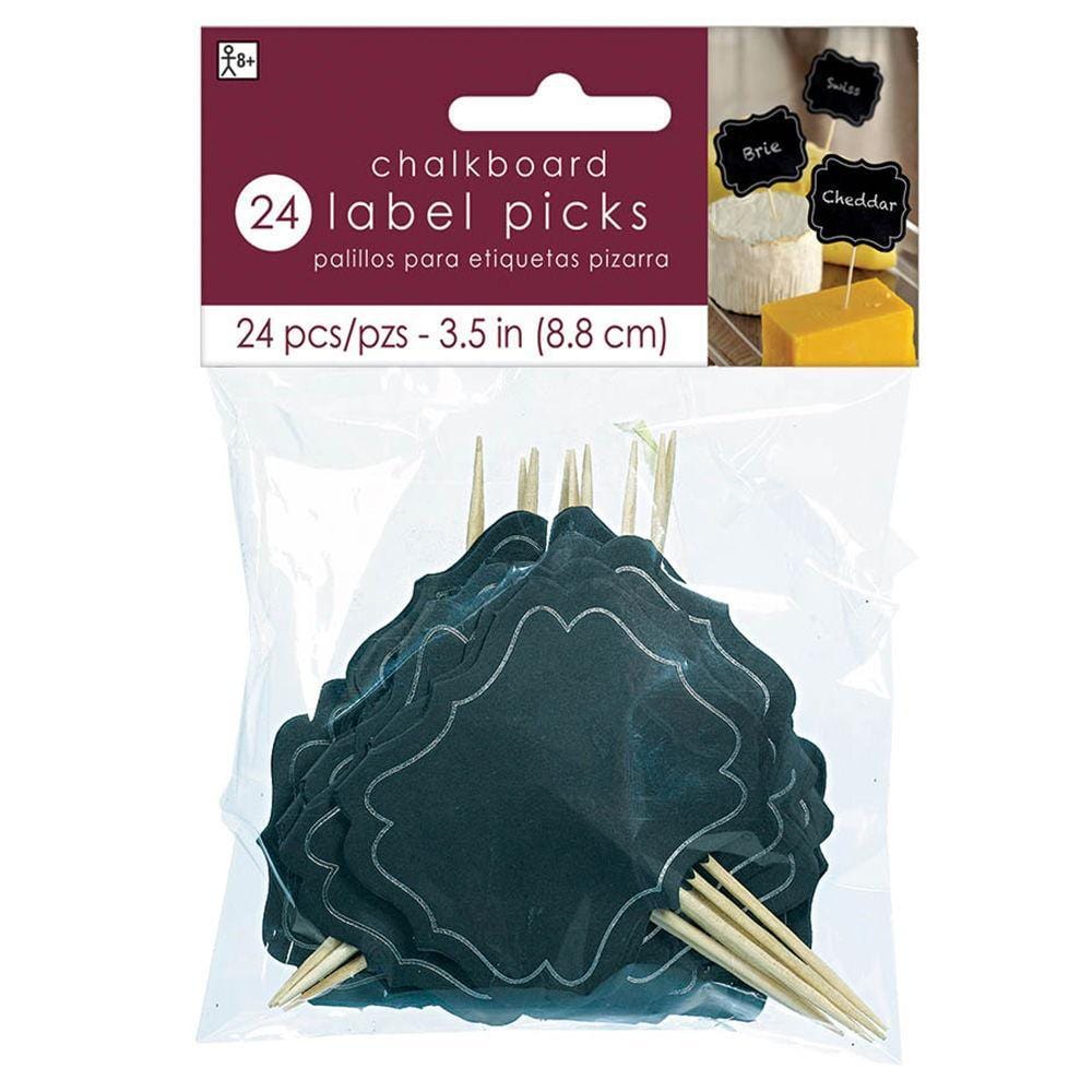Chalkboard Label Picks 3.5 In 24/pcs Party Expert