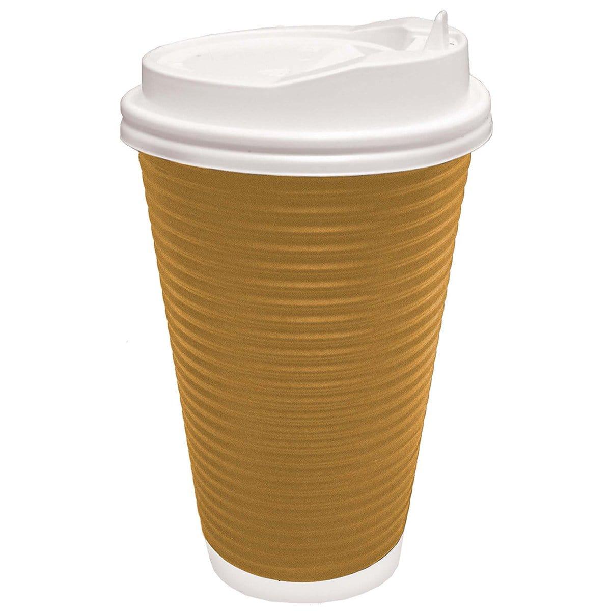 Buy Plasticware Coffee Cup With Lids 8 Per Package sold at Party Expert