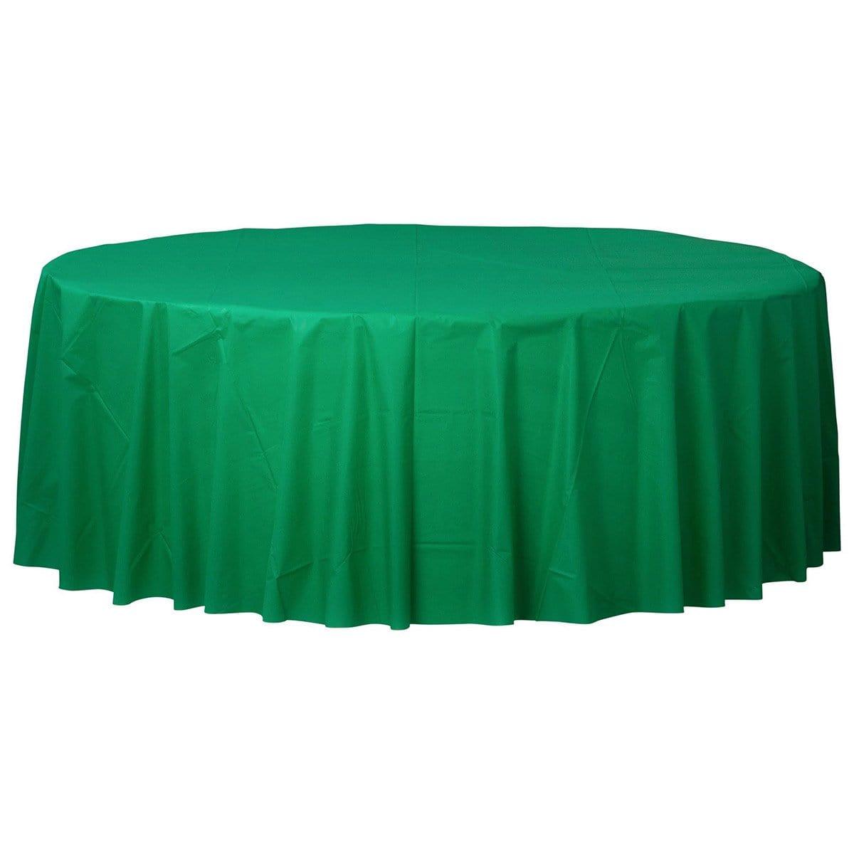 Buy Plasticware Festive Green Plastic Round Tablecover sold at Party Expert