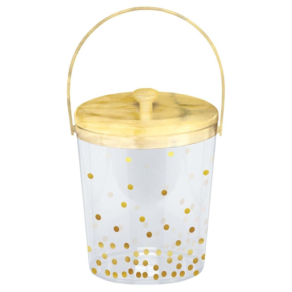 Buy Plasticware Gold Dots Ice Bucket sold at Party Expert