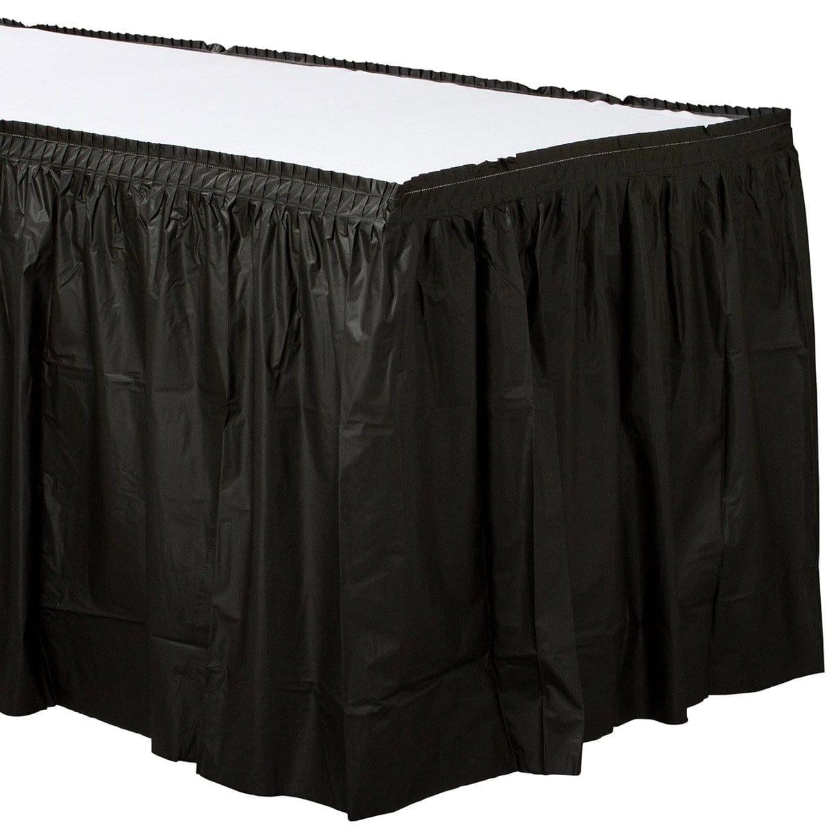 Buy plasticware Jet Black Plastic Table skirt sold at Party Expert