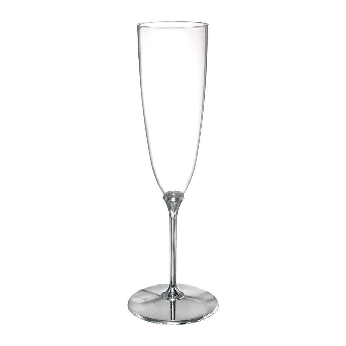 Buy Plasticware Metallic Silver Champagne Glasses, 8 Counts sold at Party Expert