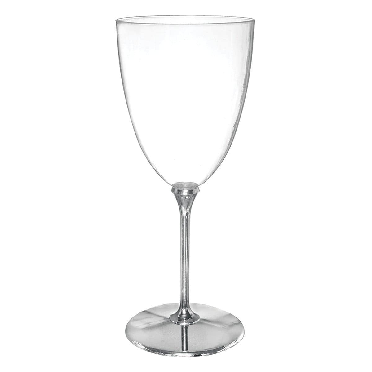 Buy Plasticware Metallic Silver Wine Glasses, 8 Counts sold at Party Expert