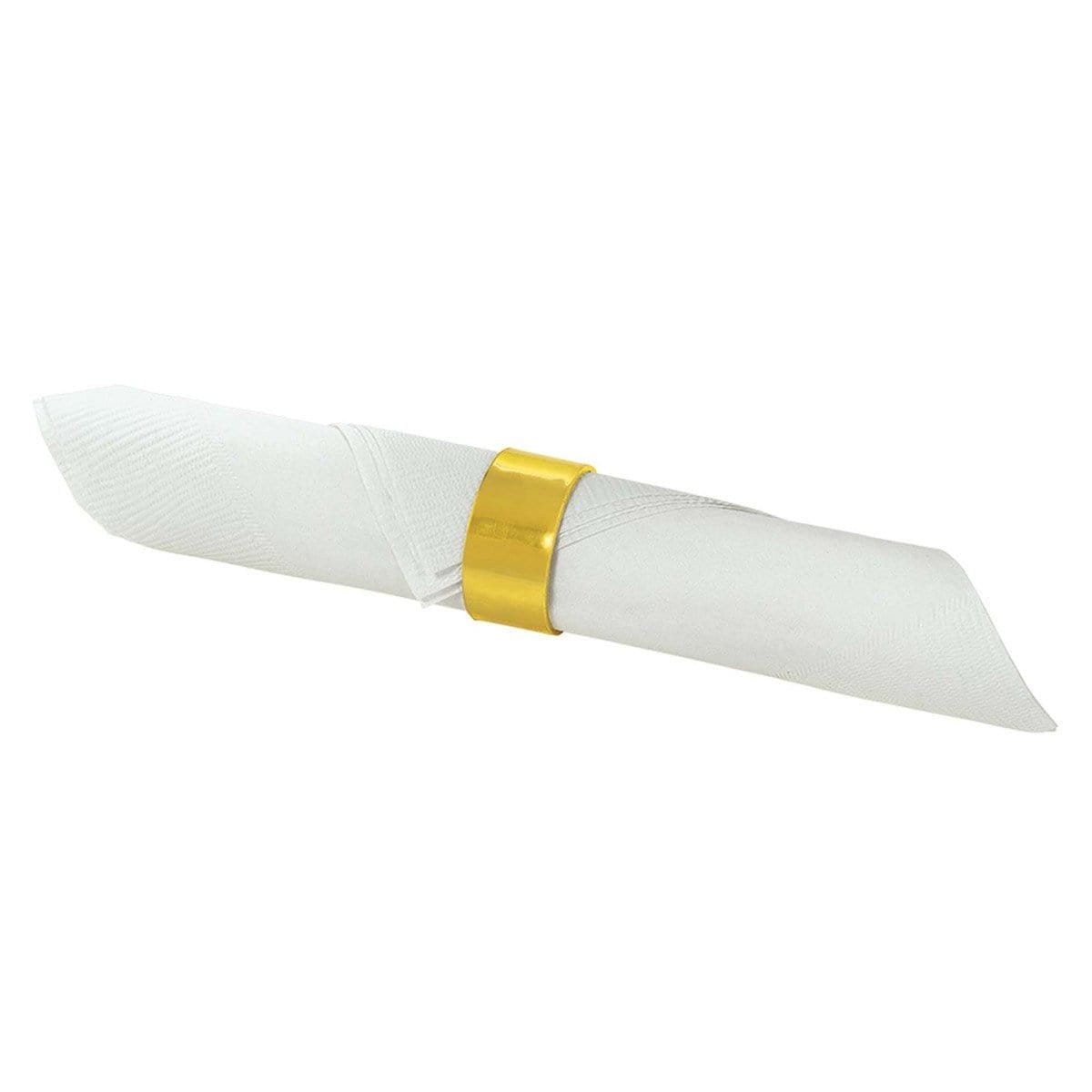 Buy Plasticware Napkin Rings - Gold 8/pkg. sold at Party Expert