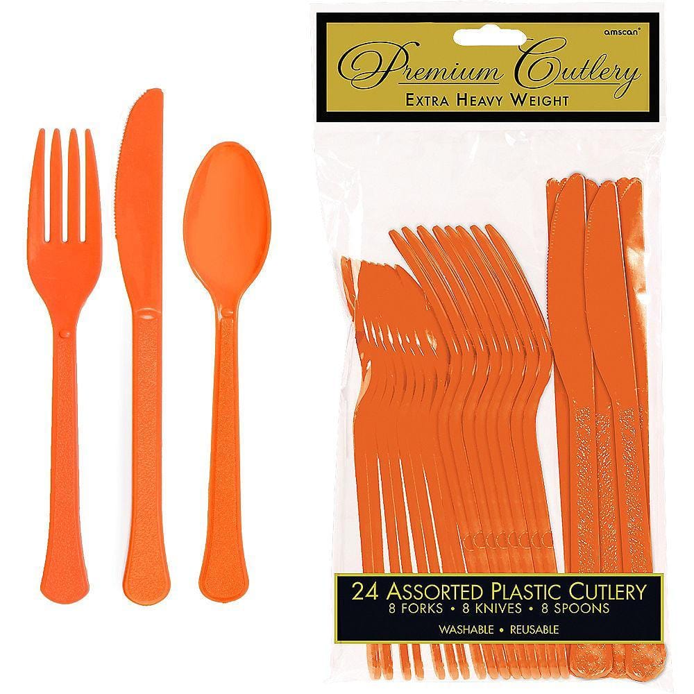 Buy Plasticware Plastic Assorted Cutlery - Orange Peel 24/pkg. sold at Party Expert
