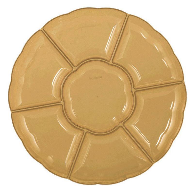 Buy Plasticware Plastic Compartment Tray - Gold sold at Party Expert