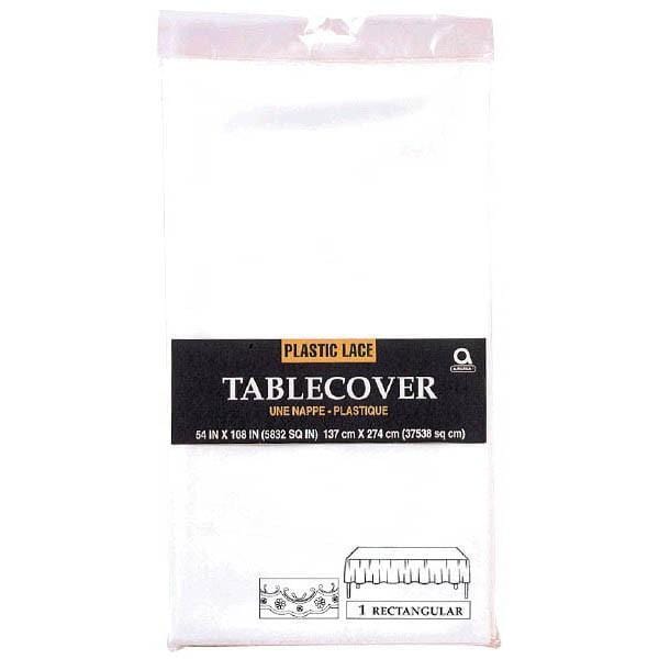 Buy Plasticware Plastic Lace Tablecover - White 54 X 108 In. sold at Party Expert