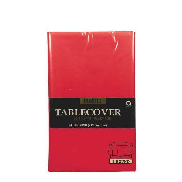Buy Plasticware Plastic Round Tablecover - Apple Red 84 In. sold at Party Expert