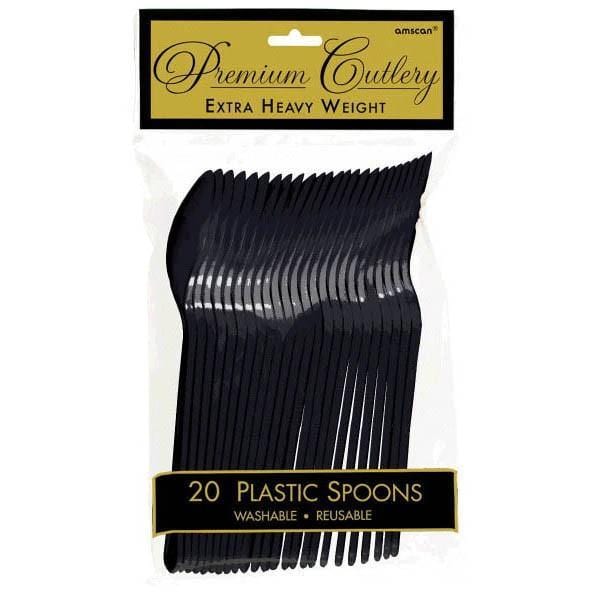 Buy Plasticware Plastic Spoons - Jet Black 20/pkg. sold at Party Expert