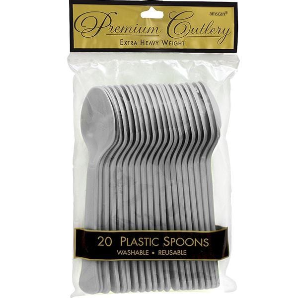 Buy Plasticware Plastic Spoons - Silver 20/pkg. sold at Party Expert