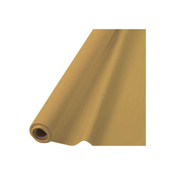Buy Plasticware Plastic Tablecover Roll - Gold sold at Party Expert