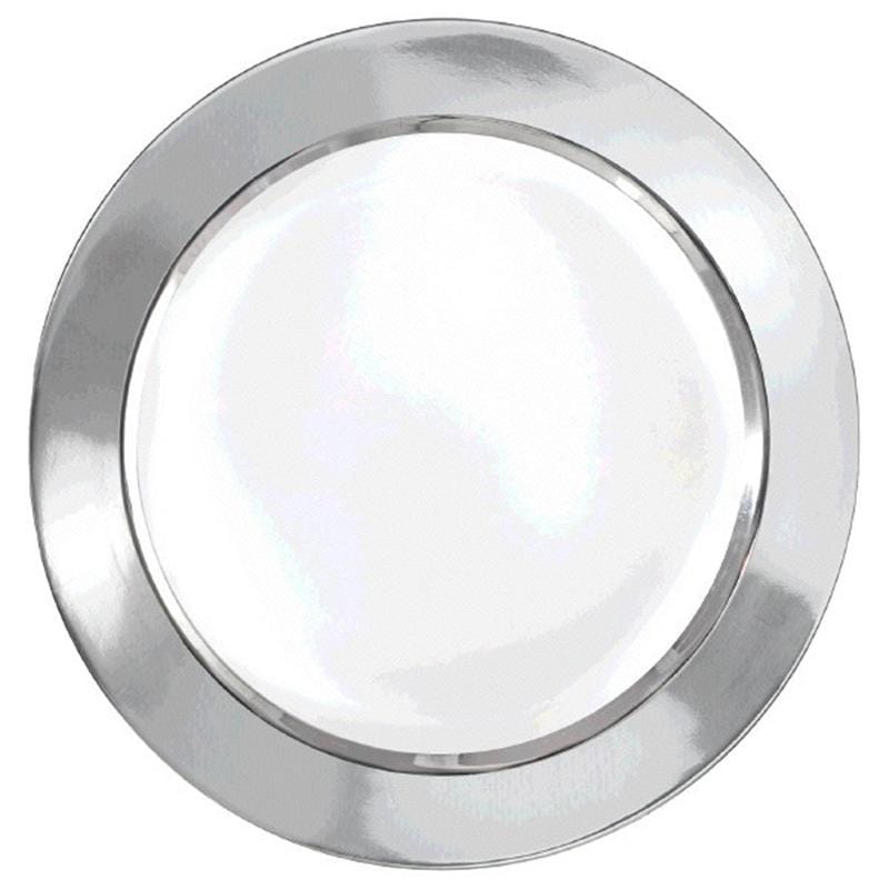 Buy Plasticware Plate With Silver Border 10 In. 10/pkg sold at Party Expert