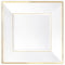 Buy Plasticware Plates 10 In. Square - White with Gold sold at Party Expert