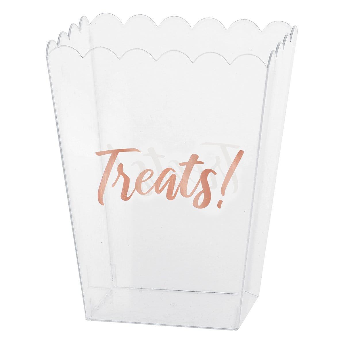 Buy Plasticware Rose Gold Scalloped Medium Container sold at Party Expert