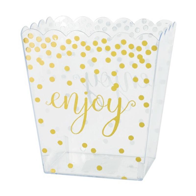Buy Plasticware Scalloped Container Medium - Gold sold at Party Expert