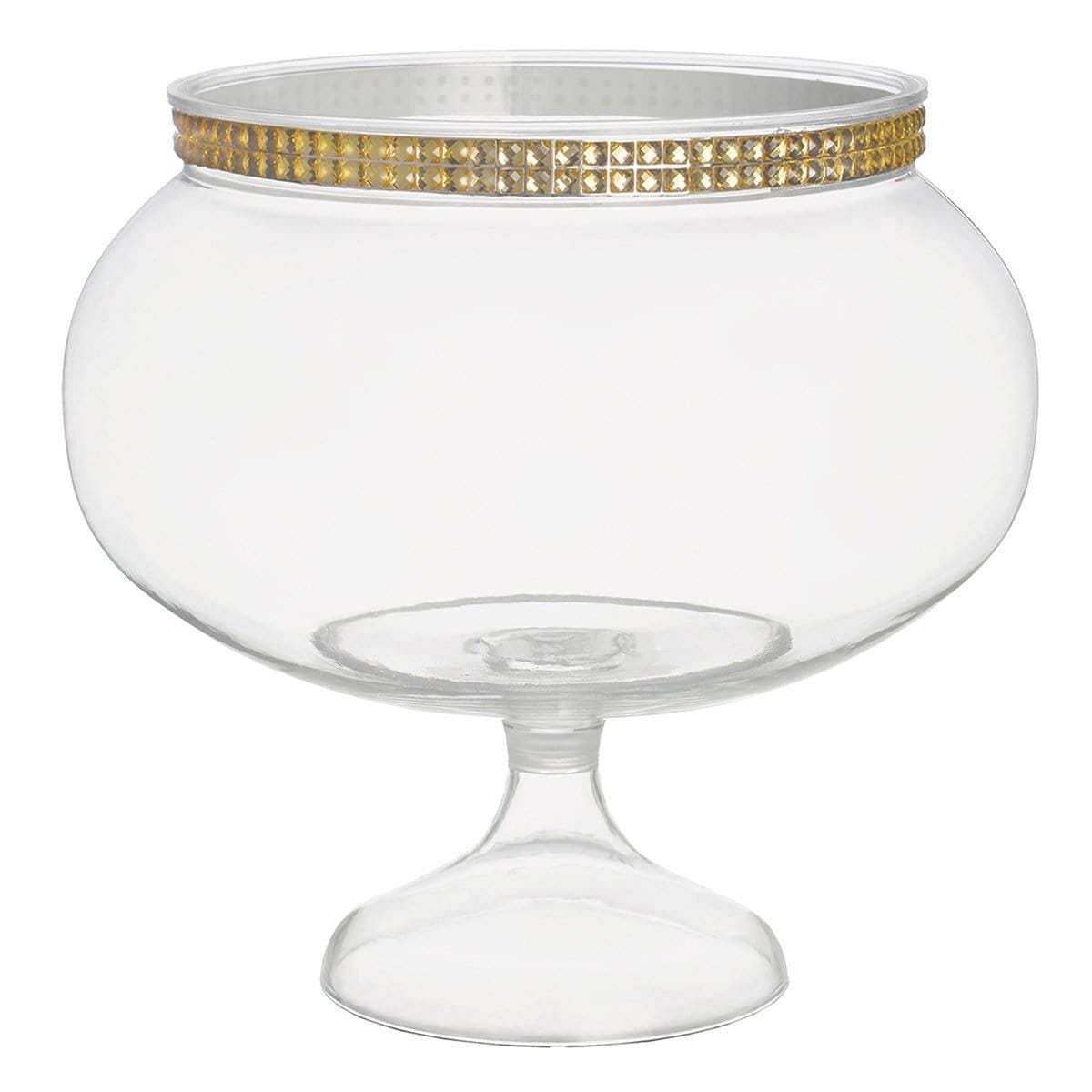 Buy Plasticware Short Pedestal Jar with Gold Gems sold at Party Expert
