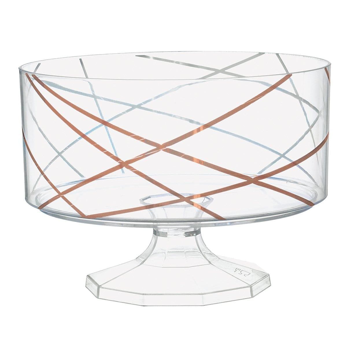 Buy Plasticware Small Trifle Container with Rose Gold Lines sold at Party Expert