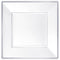 Buy Plasticware Square Plates 10 In. - Whte W/slvr 8/pkg sold at Party Expert