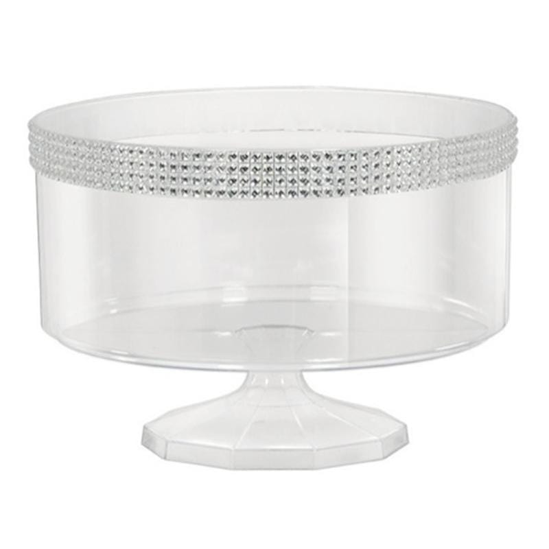 Buy Plasticware Trifle Container With Gems Small - Silver sold at Party Expert