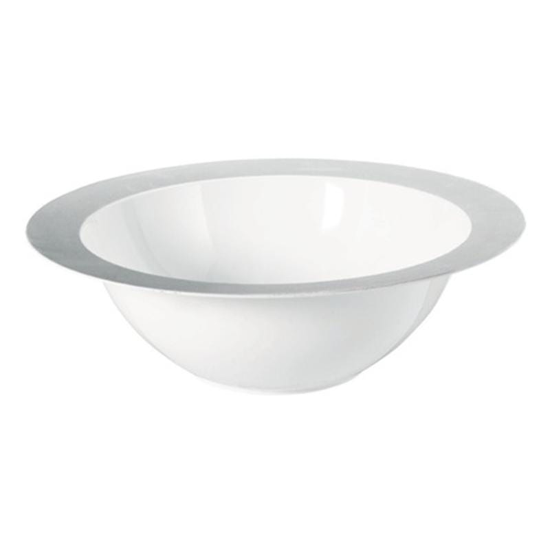 Buy Plasticware White Bowl With Silver Rim sold at Party Expert