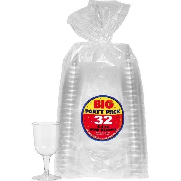 Buy Plasticware Wine Glasses 5.5 Oz. - Clear 32/pkg. sold at Party Expert