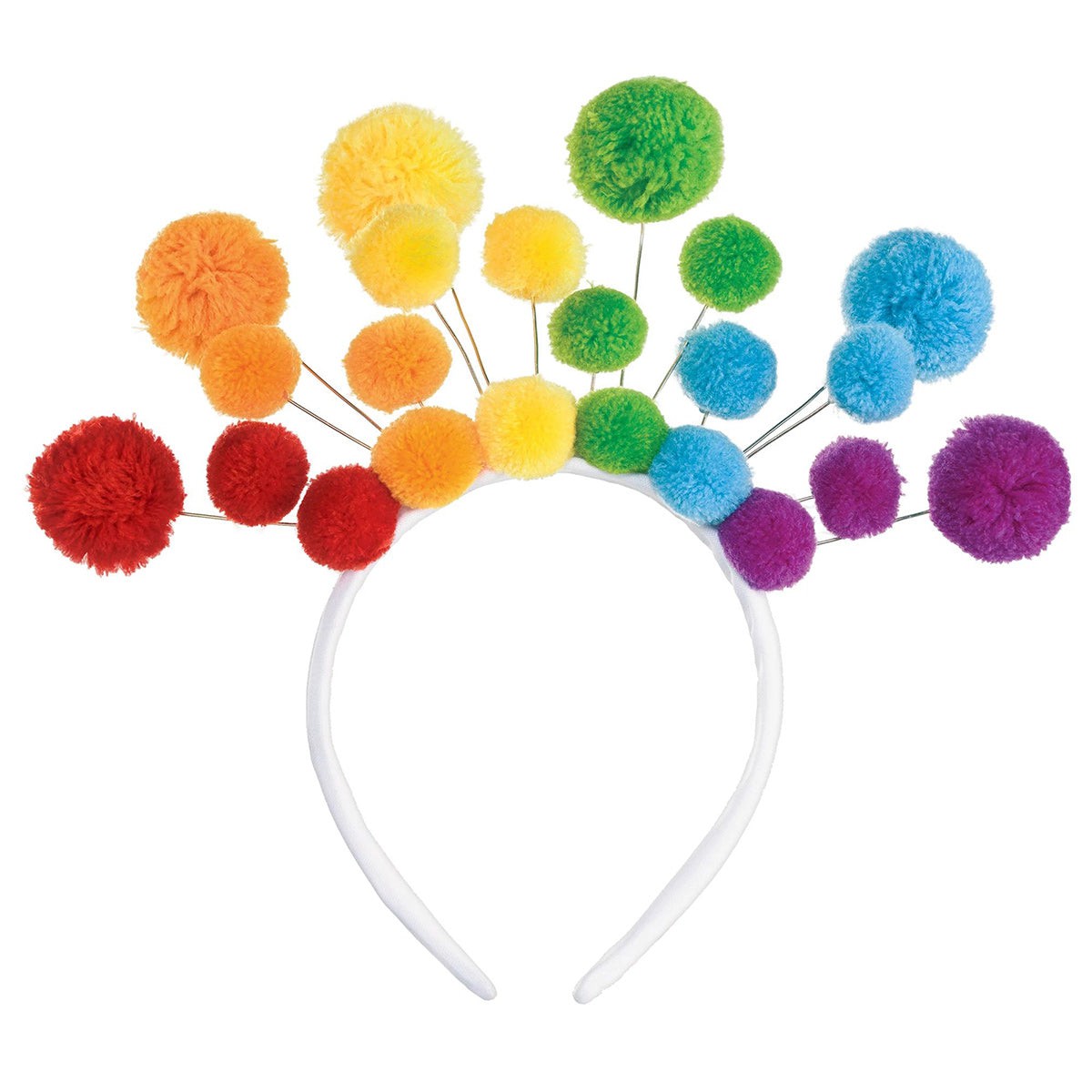 AMSCAN CA Pride Pride Rainbow Pom Pom Headband 192937319031