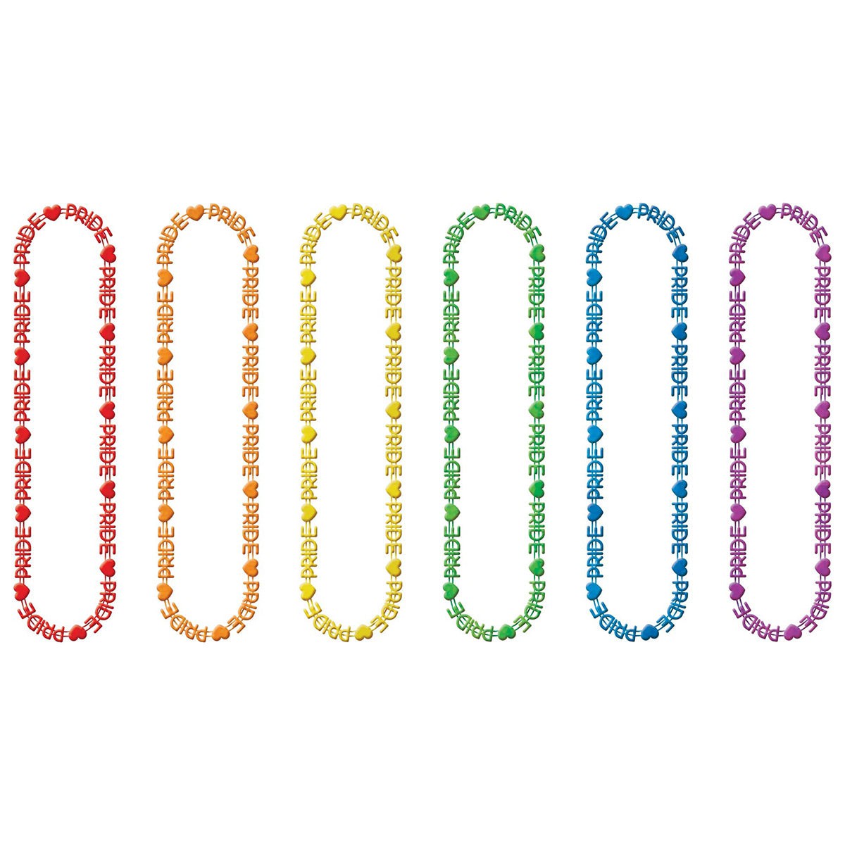 AMSCAN CA Pride Pride Word Beads Necklaces Assorted, 6 Count 192937319208