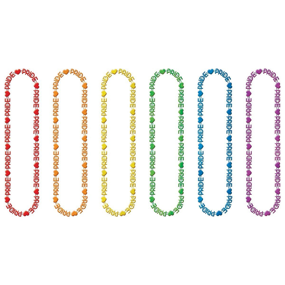 AMSCAN CA Pride Pride Word Beads Necklaces Assorted, 6 Count 192937319208
