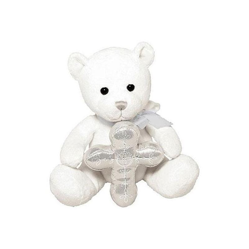 Buy Religious Religious Plush Bear Silver Cross 7 In. sold at Party Expert