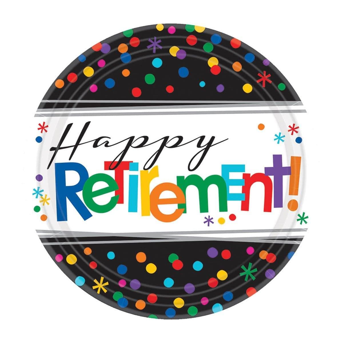 Buy Retirement Officially Retired - Round Plates 7 In. 8/pkg. sold at Party Expert