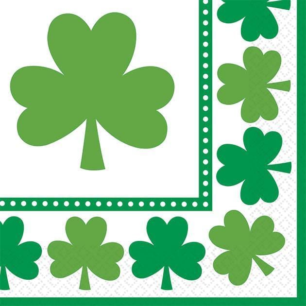 Buy St-Patrick Lucky Shamrocks - Beverage Napkins 16/pkg sold at Party Expert