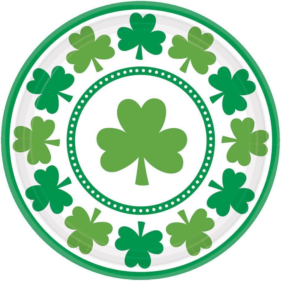 Buy St-Patrick Lucky Shamrocks - Plates 7 In. 8/pkg sold at Party Expert