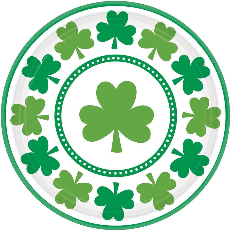 Buy St-Patrick Lucky Shamrocks - Plates 9 In. 8/pkg sold at Party Expert