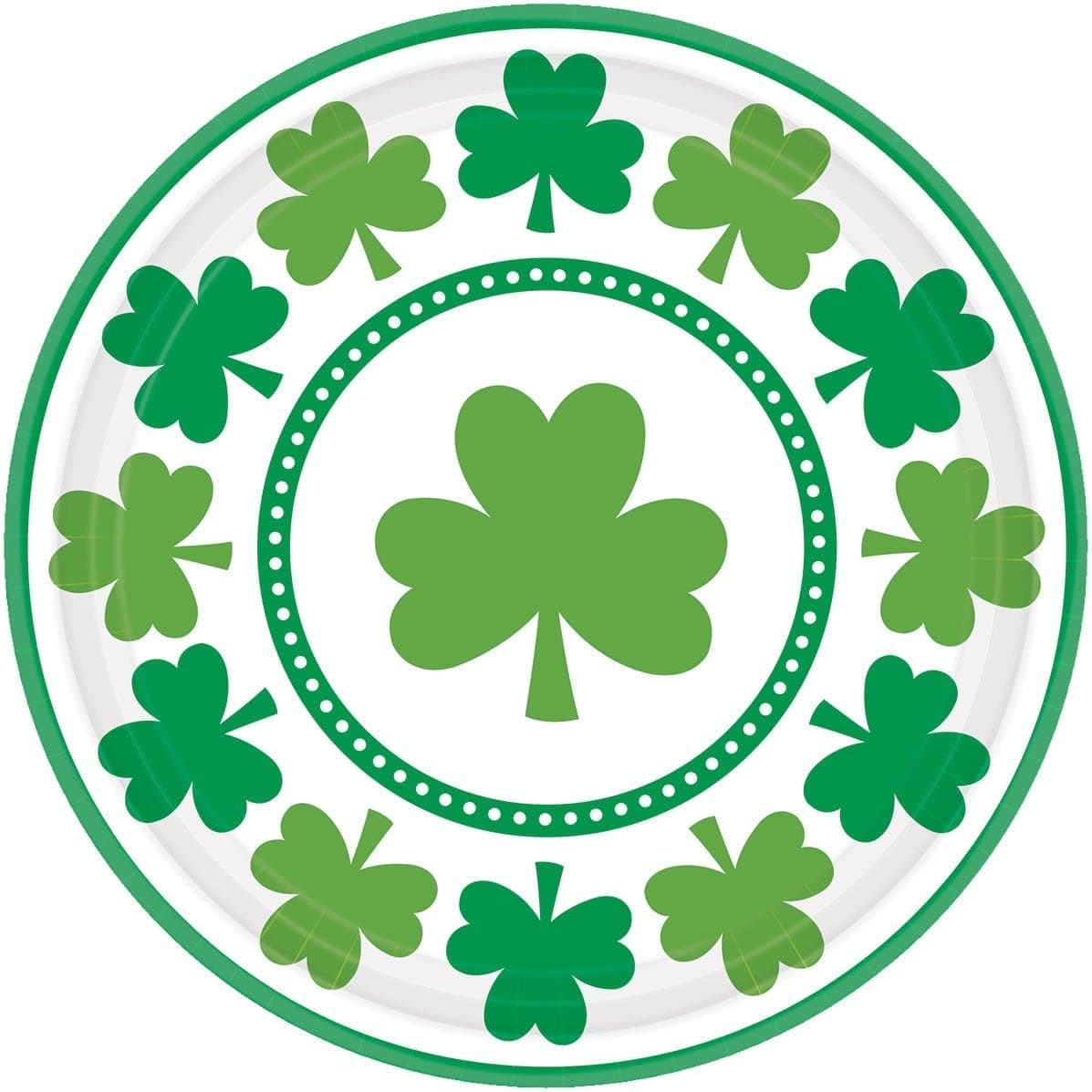 Buy St-Patrick Lucky Shamrocks - Plates 9 In. 8/pkg sold at Party Expert