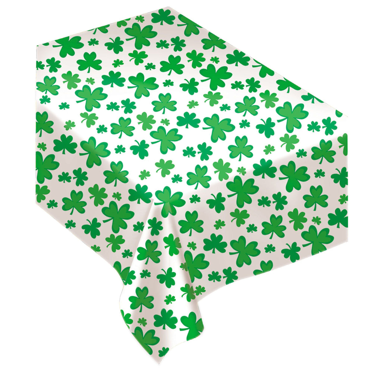 AMSCAN CA St-Patrick St-Patrick's Day Green Clovers Vinyl Tablecover, 52 x 90 Inches, 1 Count
