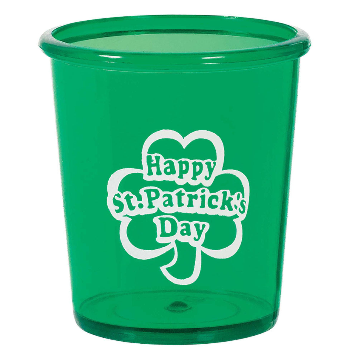 AMSCAN CA St-Patrick St-Patrick's Day Green Plastic Shot Glass, 1.5 Oz, 24 Count