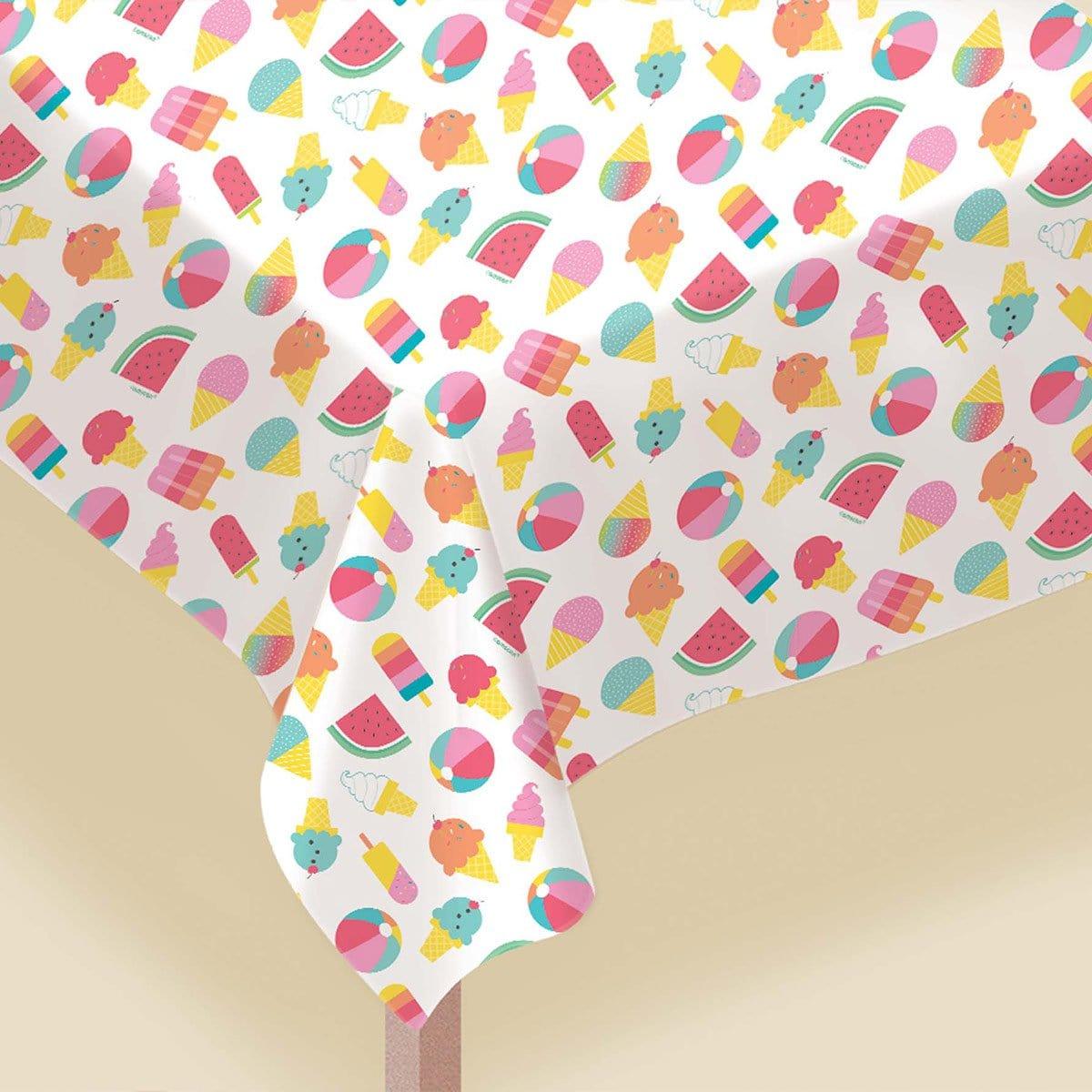 Buy Summer Just Chillin' flannel-backed tablecover sold at Party Expert