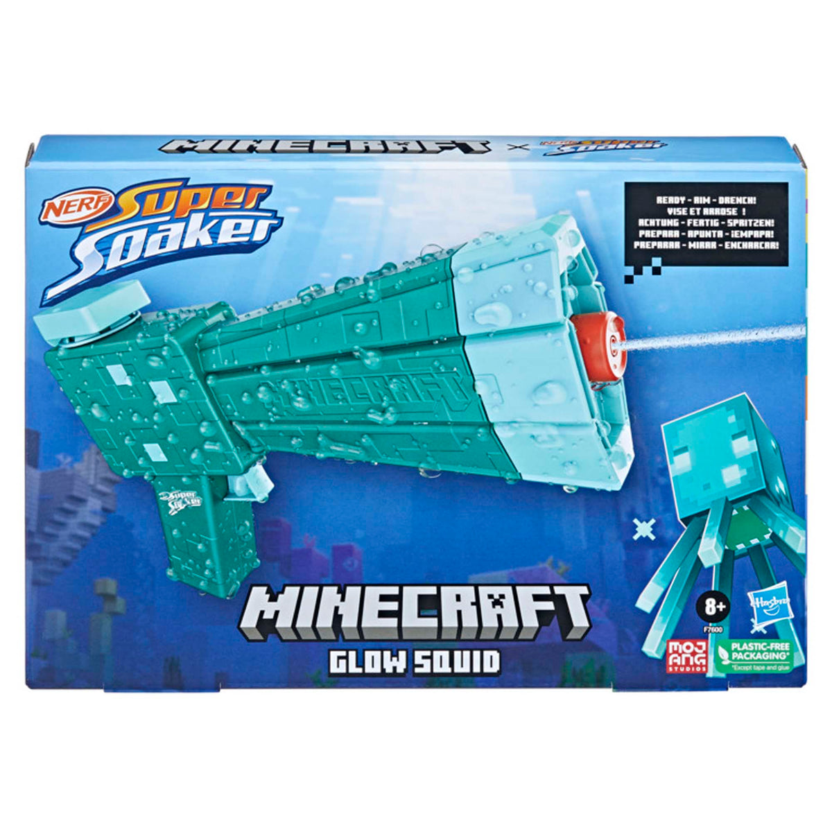 HASBRO Summer Minecraft Nerf Super Soaker Glow Squid, 1 Count