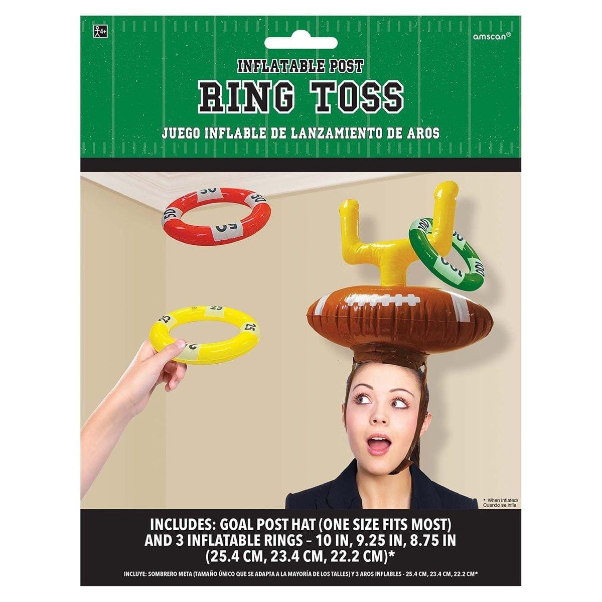 AMSCAN CA Superbowl Football Inflatable Post Ring Toss Game