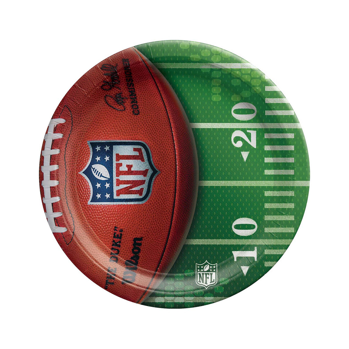AMSCAN CA Superbowl NFL Super Bowl Party Large Round Plates, 10 Inches, 6 Count