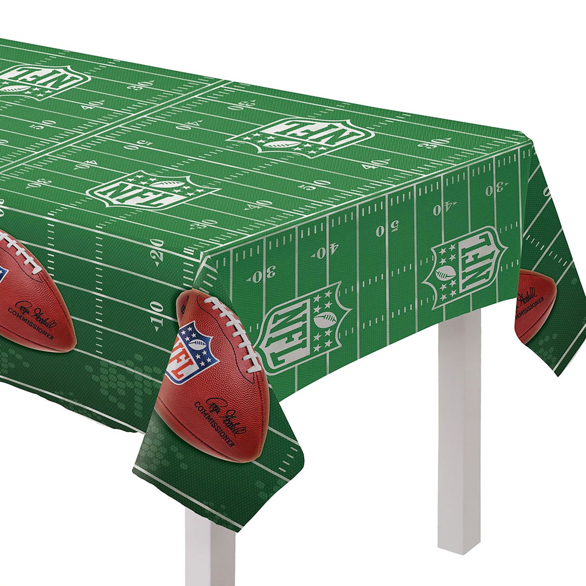 AMSCAN CA Superbowl NFL Super Bowl Party Rectangular Plastic Table Cover, 54 X 96 Inches, 1 Count 192937219089