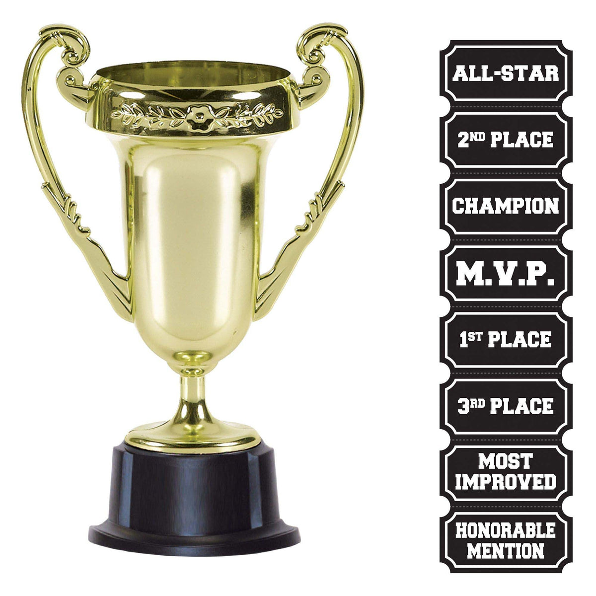 AMSCAN CA Theme Party Plastic Customizable Trophy, 5 1/4 x 3 Inches, 1 Count