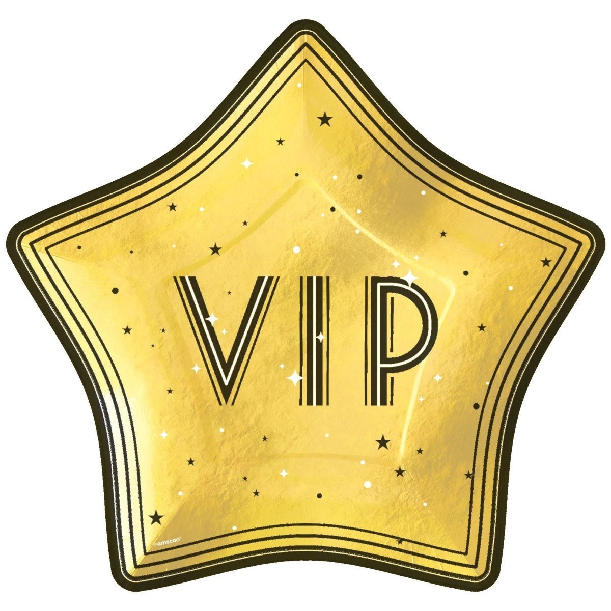 AMSCAN CA Theme Party Awards Night Large Star Shaped Lunch Paper Plates, 10.5 Inches, 20 Count