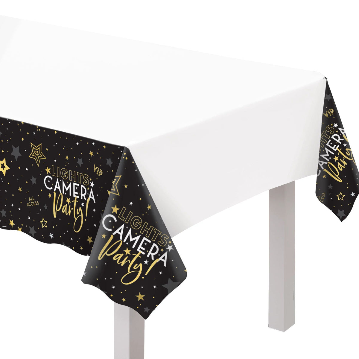 AMSCAN CA Theme Party Awards Night Rectangular Plastic Table Cover, 54 x 102 Inches, 1 Count