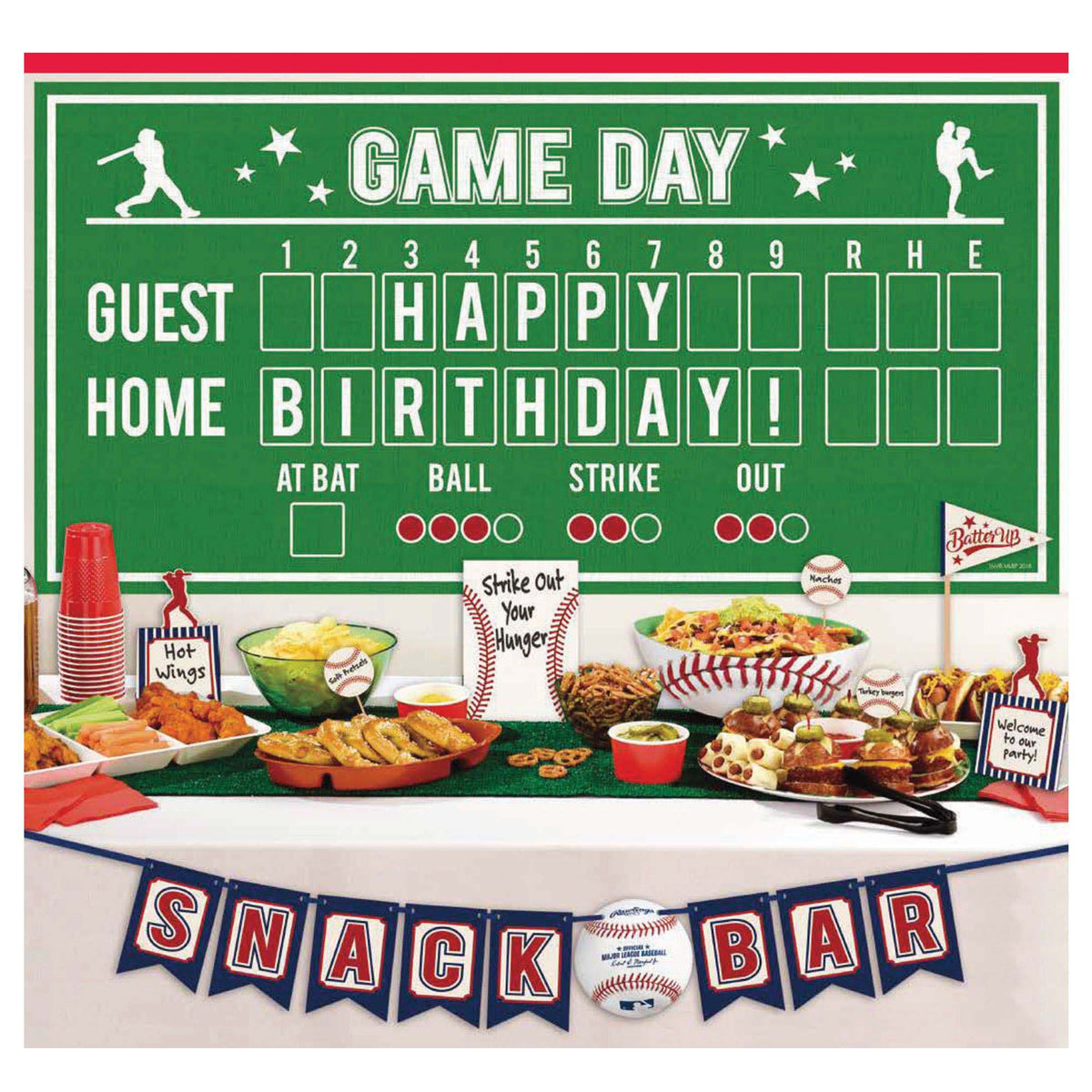 AMSCAN CA Theme Party Baseball Paper Buffet Decoration Kit, 1 Count