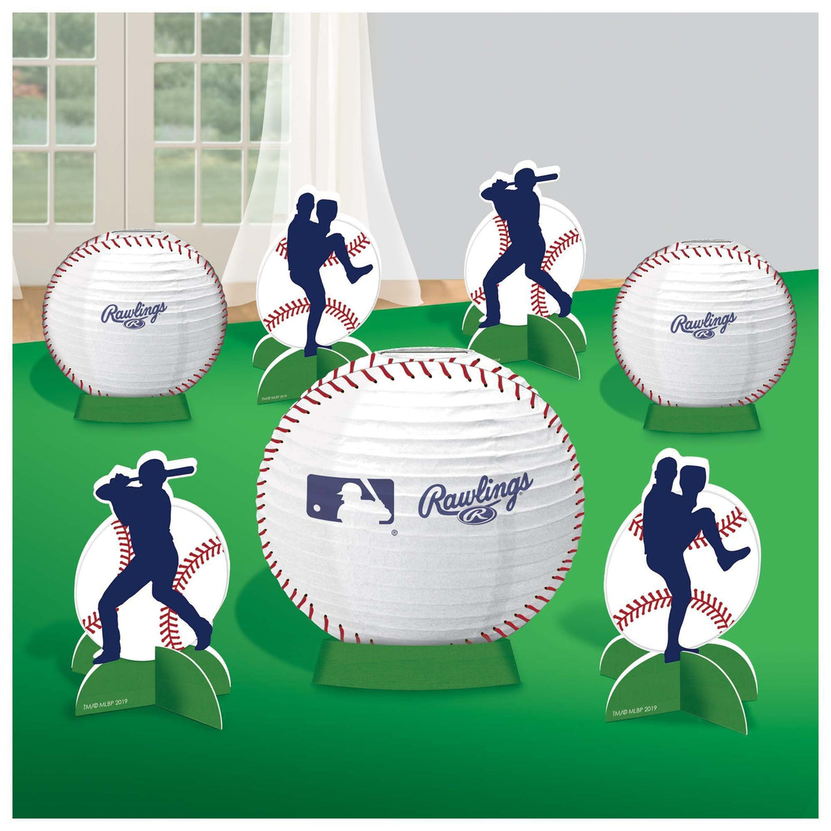 AMSCAN CA Theme Party Baseball Paper Table Centerpiece Decoration Kit, 1 Count