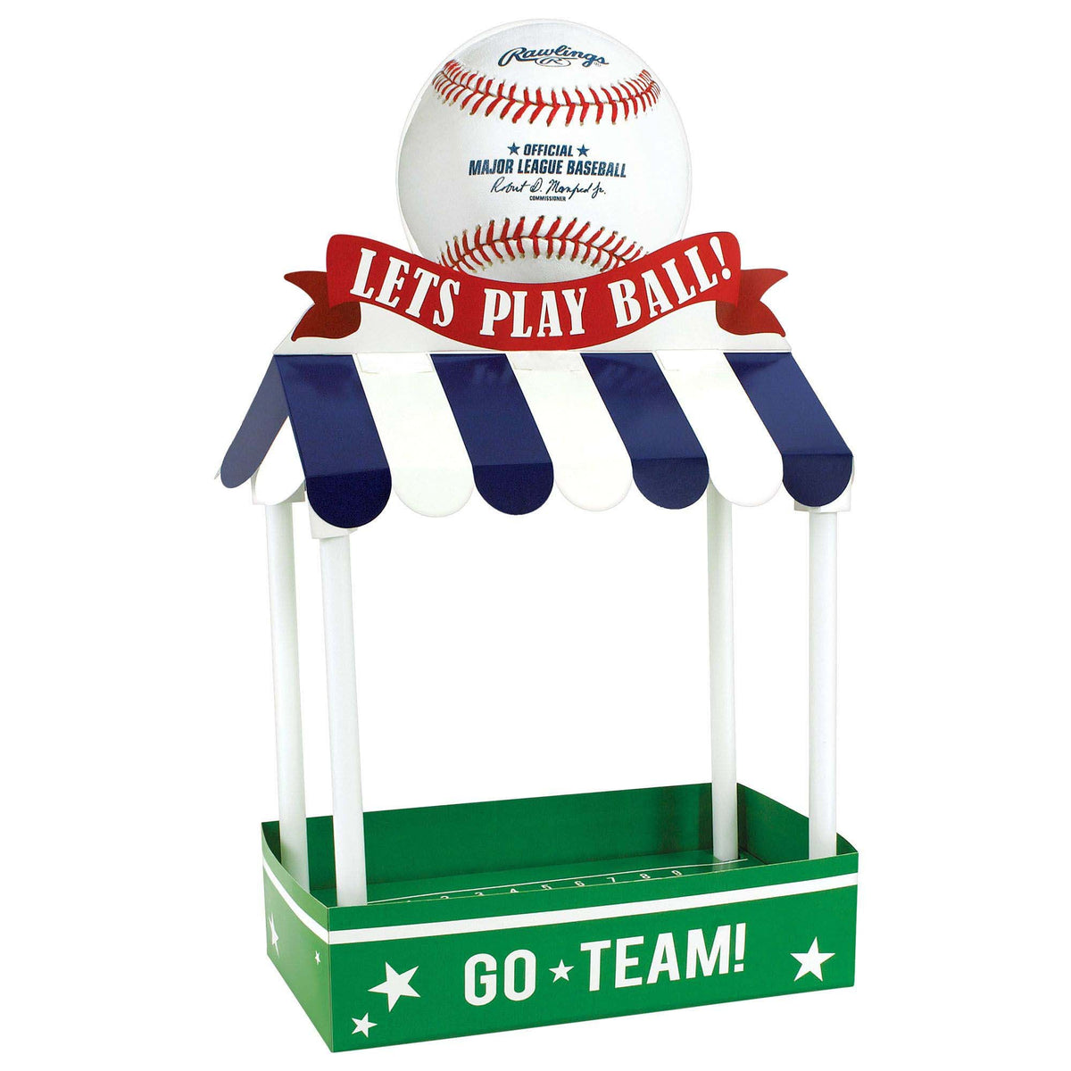 AMSCAN CA Theme Party Baseball Paper Treat Stand, 12 x 12 Inches, 1 Count